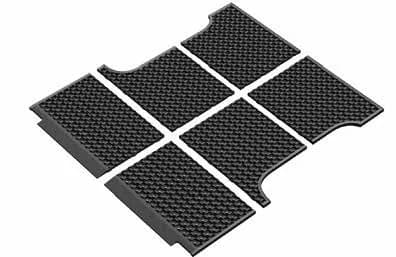 Modular grid panels pictured as a truck bed mat assembly