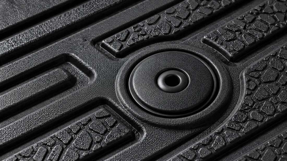 Illustrative secure fit design detail on a TPE mat