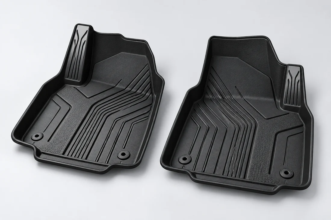 Illustrative passenger car floor mats